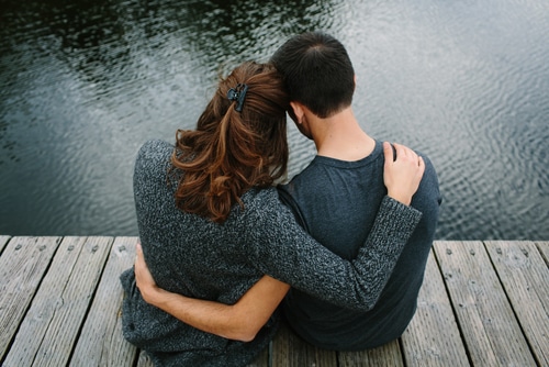 Couple Sitting Intimacy Problems Relationship